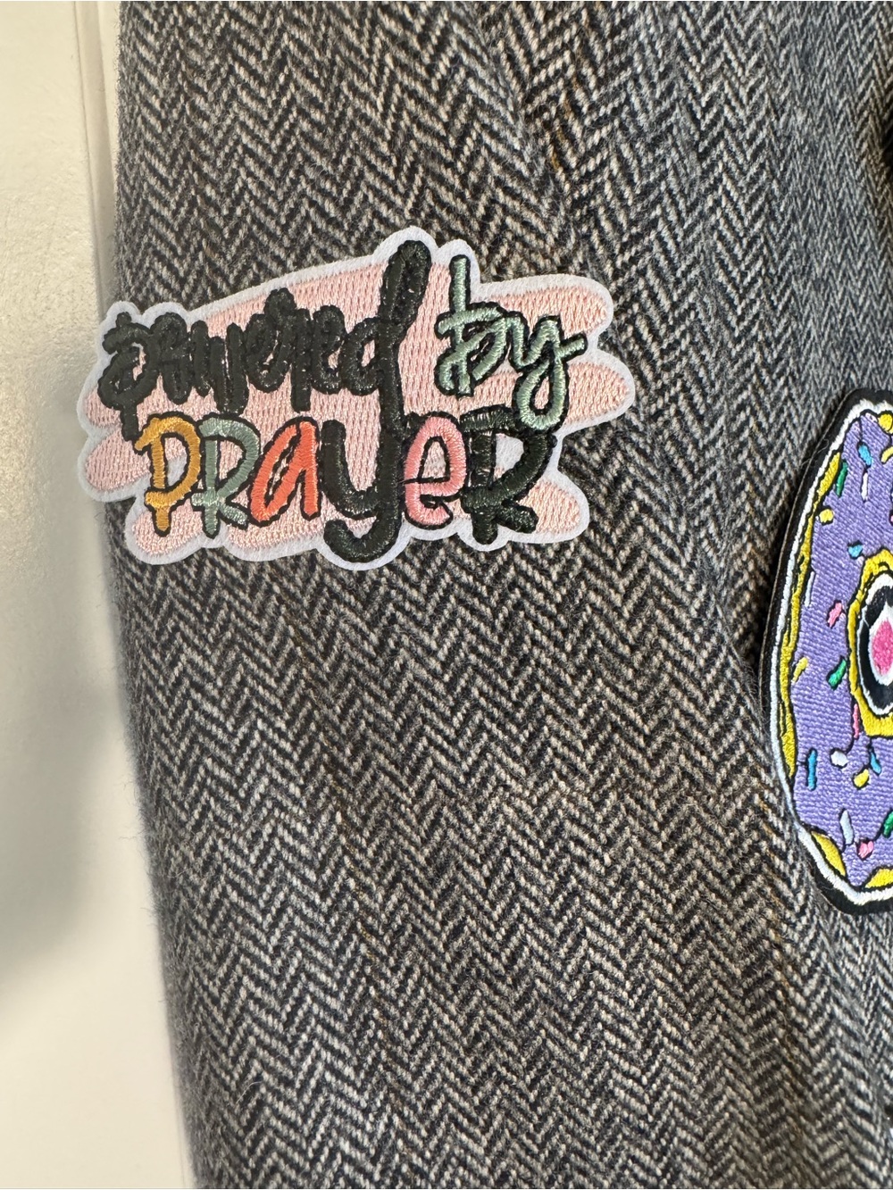 Vintage Upcycled Blazer with Colorful Patches and Jewels - Picture 7 of 12